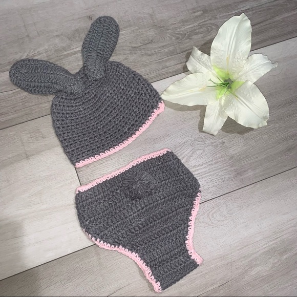 Baby outfit Cute Knit Bunny for newborn baby photography Props - Picture 10 of 10